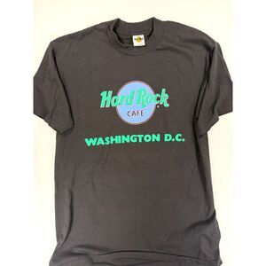 Vintage 90's Single Stitch Black Hard Rock Cafe Washington DC Shirt Size XL